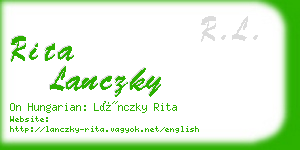 rita lanczky business card